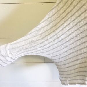 Final Touch Tops - white and gray striped batwing top Final Touch Tops - white and gray striped batwing top